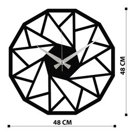 Wallity Enzoclock - S007 Reloj de pared decorativo de metal negro